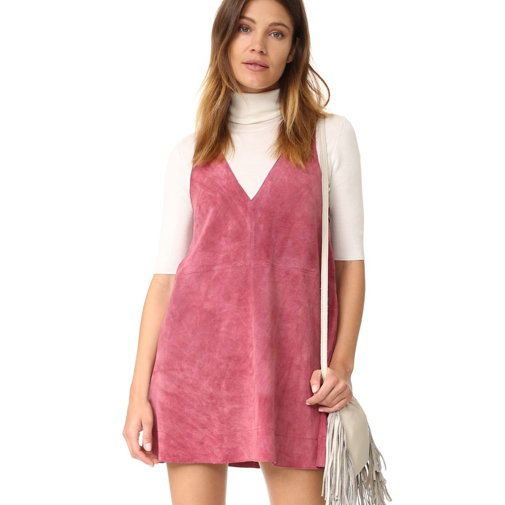 Free People Retro Love Suede Dress - Rose